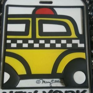 Luggage Tag Rubber ID, YELLOW TAXI 3 D.4.5" x 3.5"